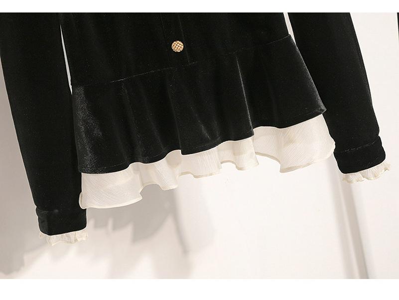 Plus Size Women's Autumn & Winter High-End Loose Top with Black Skirt Two-Piece Set