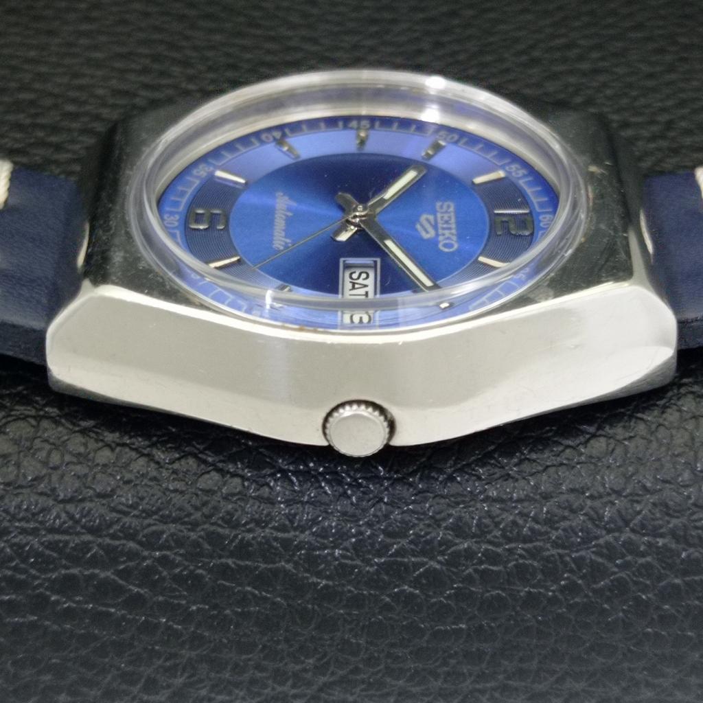 AUTOMATIC 6309A VINTAGE SEIKO 5 JAPAN MENS BLUE COLOR DIAL WATCH a701432-5 R206b-a701432