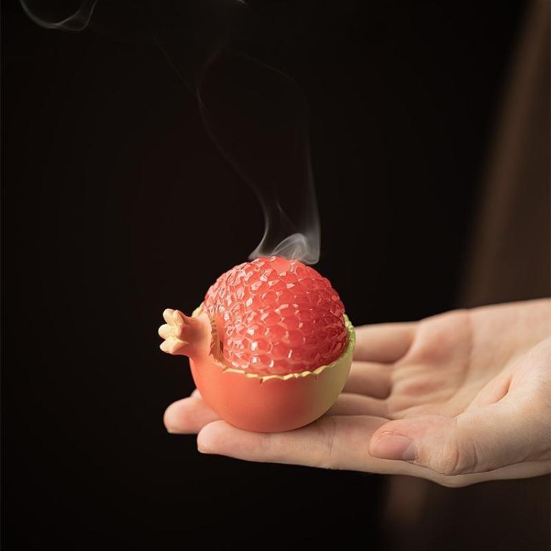 Pomegranate incense burner aromatherapy pan incense indoor agarwood household pear tent sandalwood ornament Chinese auspicious
