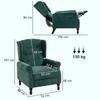 150 Degrees Reclining Vintage Armchair, with Footrest - Dark Green