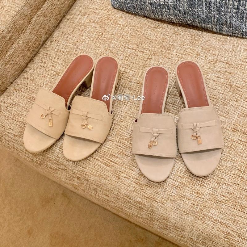 Sheepskin Version~ Height Increase 6.5cm Slack Old Money Romantic Su Lock Word with Thick Heel Cool Slippers