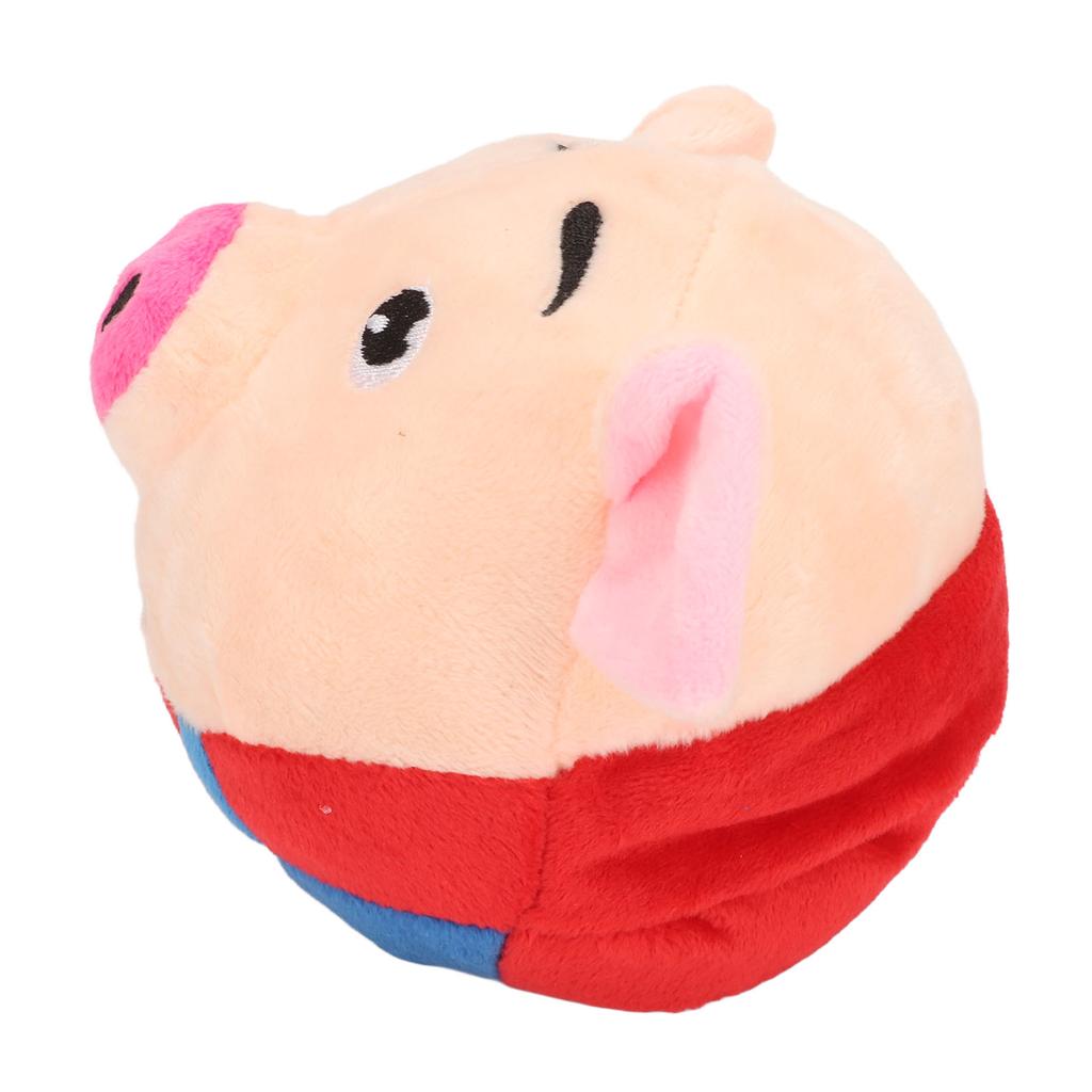 Pet Bouncing Ball USB Rechargeable Interactive Washable Cartoon Pig Plush Sound Electronic Dog Toy for Puppy