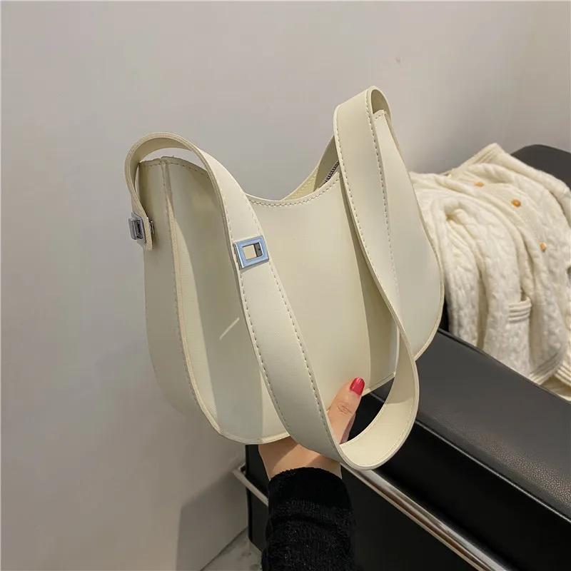 Casual High-end Women's Bag Armpit Bag Summer Simple and Trendy with Lock Texture Large Capacity Shoulder Bag Versatile