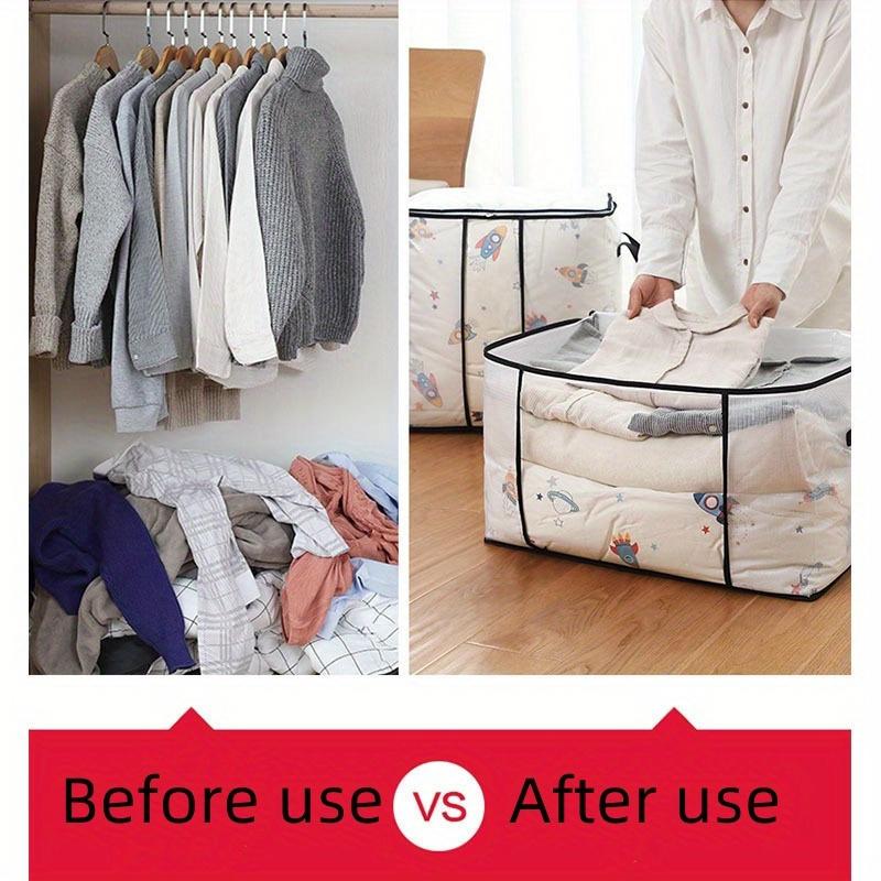Large Transparent Storage Bag with Zipper &Handle,Heavy-Duty Plastic Suitcase for Clothes,Bedding,Travel,Moving,Seasonal Storage