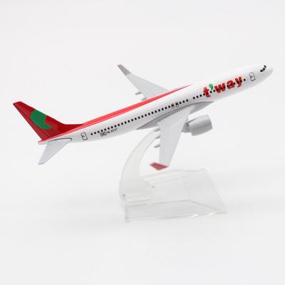 JJC Die-Cast Aircraft Model, T'way Air B737 (1:400 Scale, 16cm), Decorative Miniature Airplane