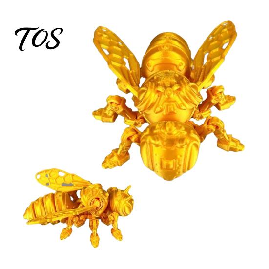 Mechanisches Bienenornament 3D-gedruckte Figur, Hornisse mit beweglichen Gelenken, Gelenkiges Wespen Schreibtischzubehör Modell Fidget Toy, Insektendekoration für Zuhause