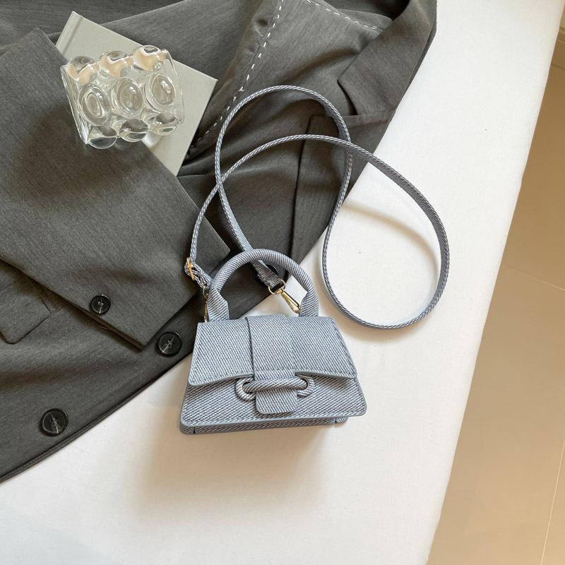 

Популярная модная мини-сумочка новая однотонная с высокой текстурой женская сумка через плечо синий