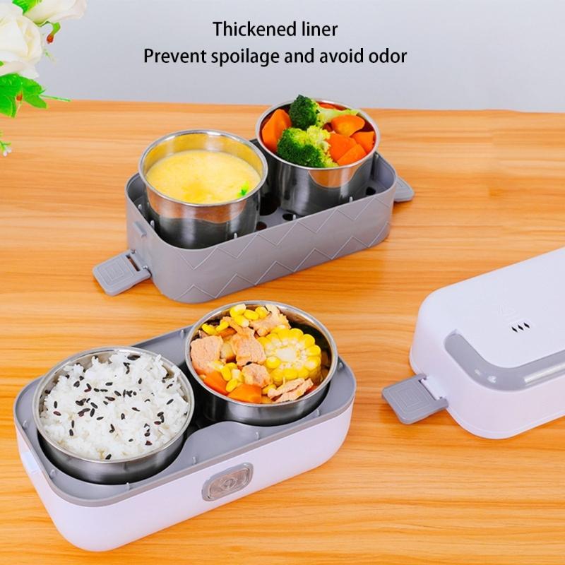 Electric Lunch Box Double Layer Insulated Food Heater for Dormitory Kitchen Office Travel Food Storage Container