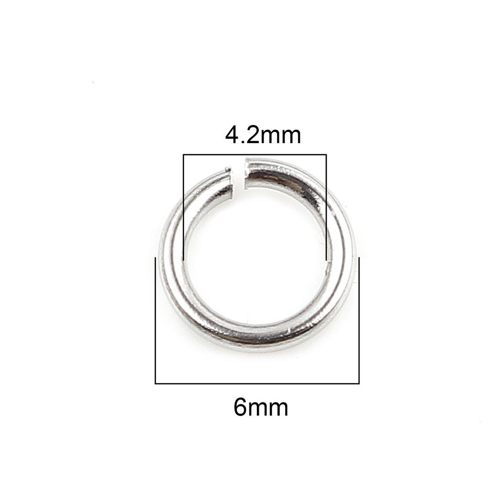 100pcs 0.5mm-1.8mm-4mm-16mm Stainless Steel Open Jump Rings Findings Round Silver Color DIY Making Keychain Necklace Jewelry