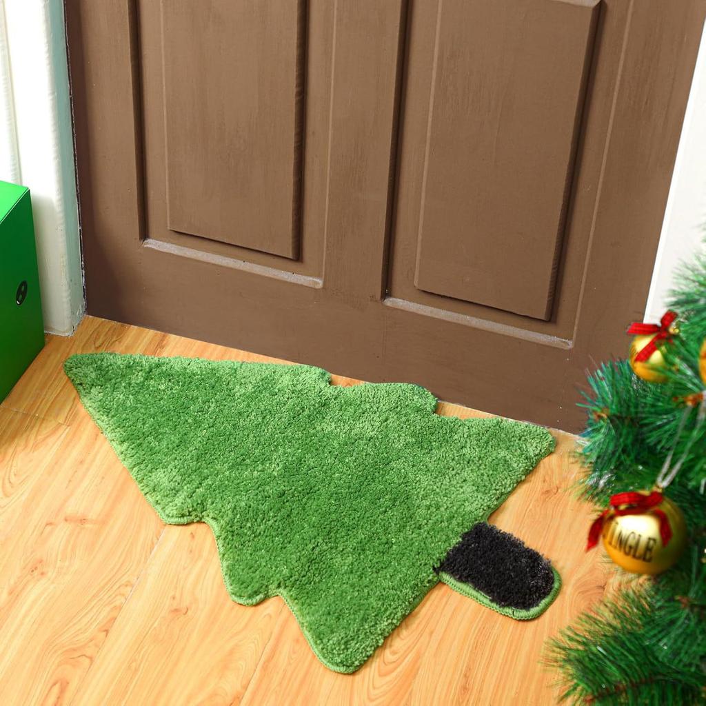 Christmas Decoration Mat Dirt Resistant and Easy To Take Care of Imitation Cashmere Mat Household Bathroom Absorbent Foot Mat