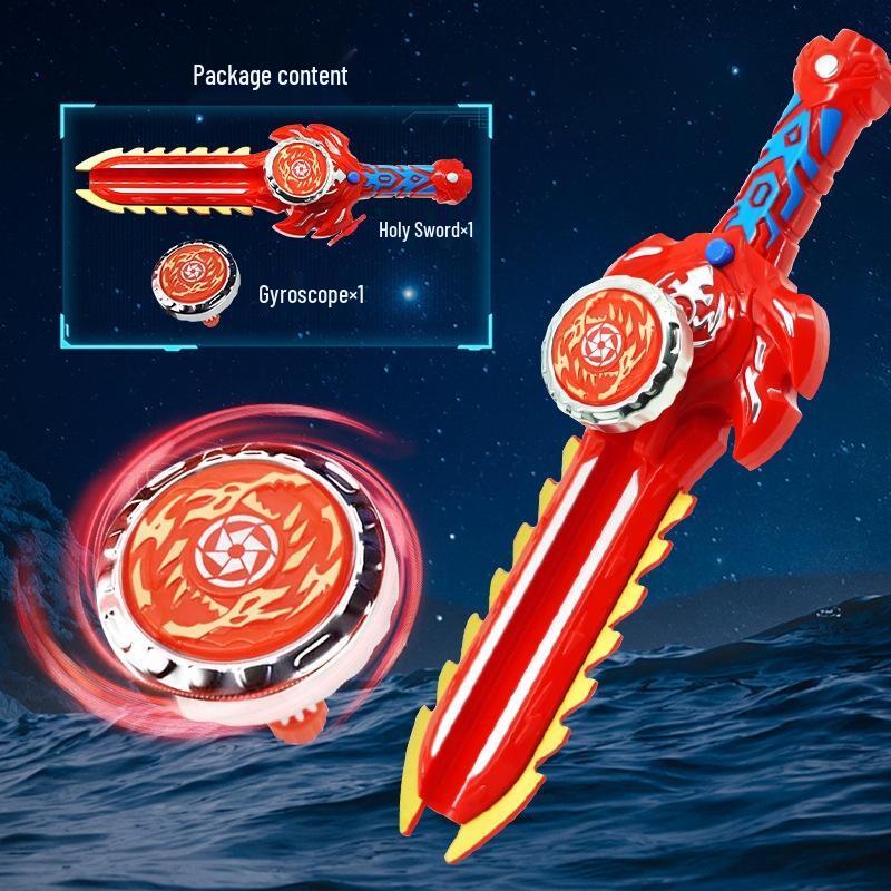 Светящийся набор для битвы волчков со светящимися мечами