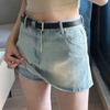 Women's High-Waist Light Blue Denim A-Line Skirt - Slim Fit, Summer Style, Small Size