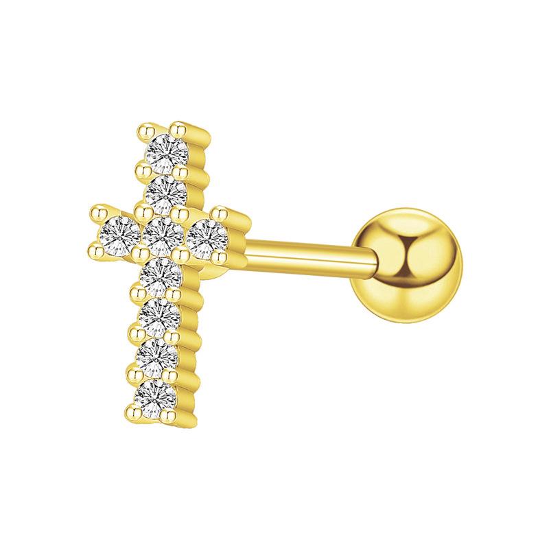 Floral Pave Diamond Mini Screw Stud Earrings 