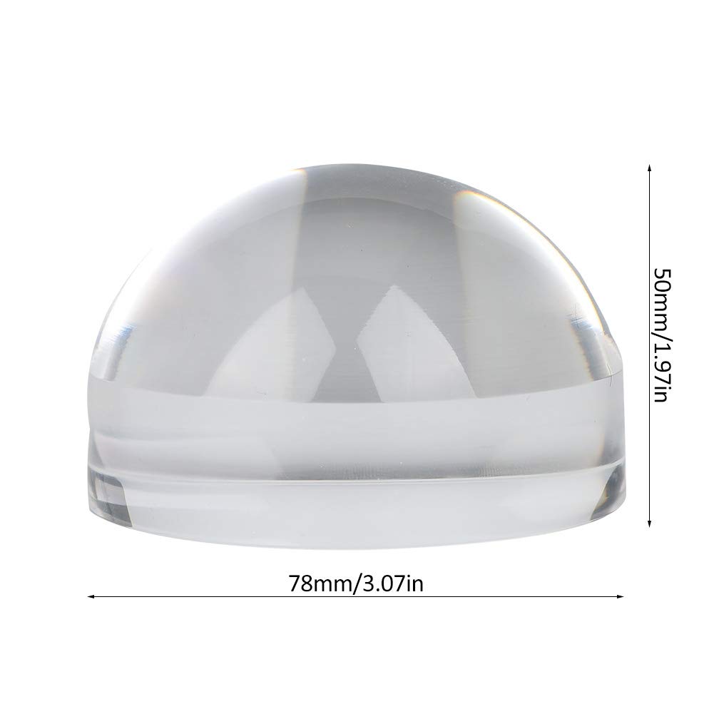 6x Magnifying Semicircular Acrylic Desktop for Christmas Gift Glass, Dome, Paperweight, Magnifier, Reading, Newspapers, Magazines, Maps,