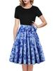 Round Neck Short-Sleeve Printed Dress