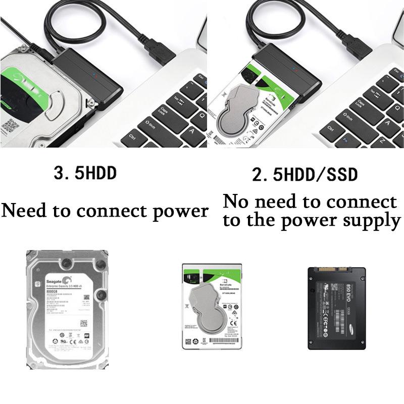 USB3.0 To SATA Adapter Cable UASP 2.5/3.5inch HDD SSD Hard Drive Converter for Windows Mac OS