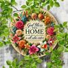 Vintage Bless This Home Round Metal Wall Art Decor for Club Room