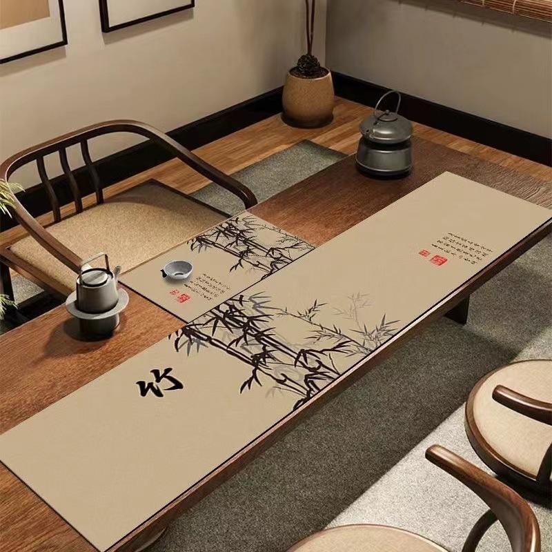 New Chinese-Style Long Coffee Table Tablecloth Absorbent Quick-Drying Tea Table Teacup Pad Kitchen Diatom Mud Drain Pad Diatom Mud