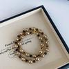 Autumn-Winter Myllard Tiger's Eye Mocha Gold Brown Pearl Necklace – Luxury Sweater Chain for Women