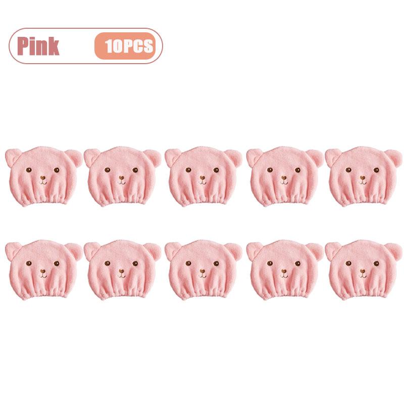 Hair Towel Cartoon Dry Hair Wrap Cute Thickened Solid Color Bathroom Turban Absorbent Quick Dry Shower Cap Bathroom Accessories