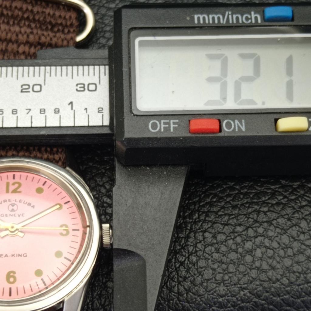 HAND-WINDING VINTAGE FAVRE LEUBA GENEVE 253 SWISS MENS PINK DIAL WATCH A436251-2 R128-a436251