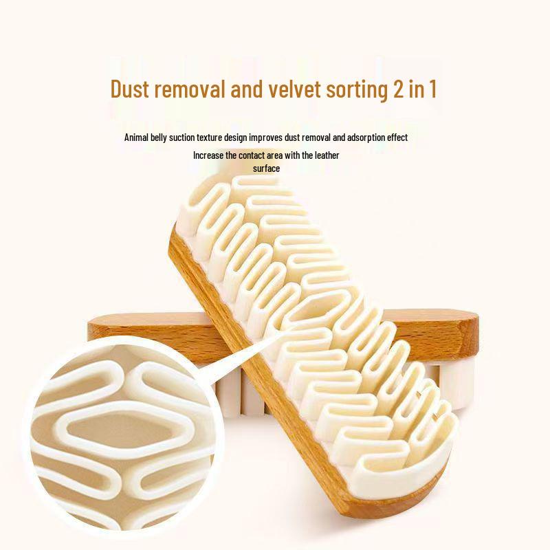 Suede & Nubuck Soft Bristle Shoe Cleaning Brush - Two-in-One Dust Remover for Canvas and Leather