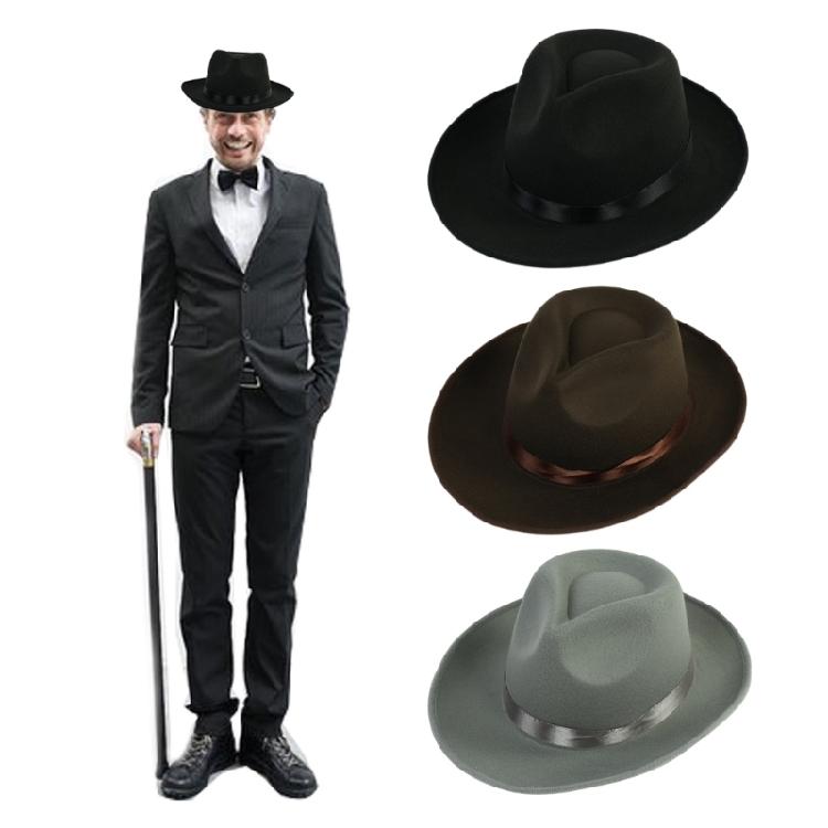 Bowlers Hat for Adult Stage Performances Hat Theme Party Costume Trilby Hat Masquerades Dress Up Hat Music Festival Hat