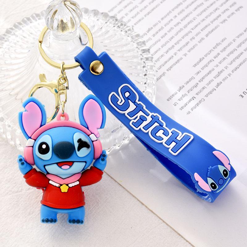 Creative 3D Cartoon Stitch PVC Keychain Pendant Ornament