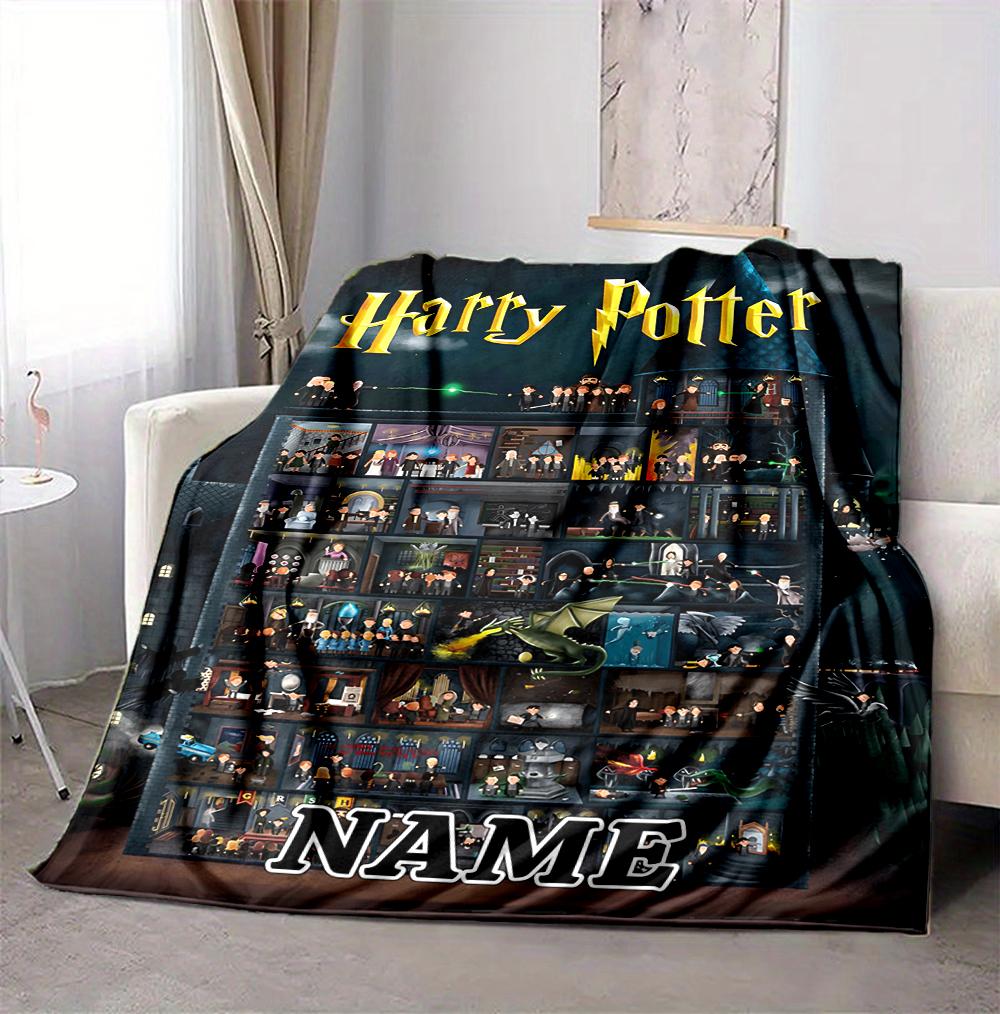 Custom Name Magic Quest Flannel Blanket Throw Blanket Soft Warm Sofa Bed home Decor Unique Gift