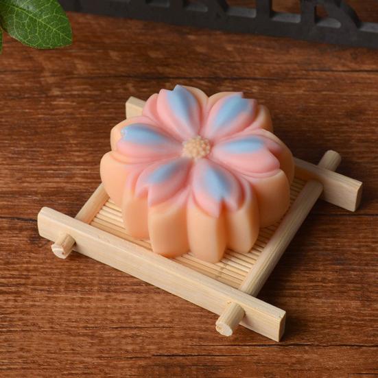 Sakura Çiçeği Pirinç Kek Silikon Kalıbı Yapışmaz Çiçek Şekilli Kalıp Ay Keki Mung Fasulyesi Kek Tatlı DIY Pişirme Aracı için