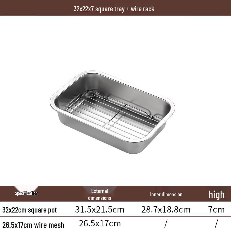 Stainless Steel Draining Tray with Rack