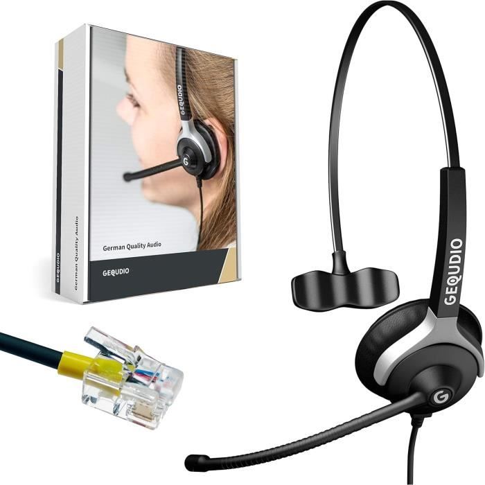 Casque Filaire - GEQUDIO - WA9003 - Compatible téléphones - Ergonomique - Anti-bruit