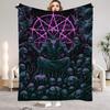 1 Stück Digitalbedruckte Flanelldecke mit Totenkopf-Thema Matratzenbezug Decke für Familienbetten, Sofas, Büros, Camping im Freien