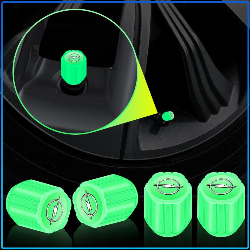 Luminous Car Tire Valve Caps Fluorescent Motorcycle Wheel Tyre For Opel Astra H G J Insignia Mokka Zafira Corsa Vectra B C D