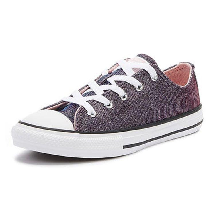 Converse Chuck Taylor All Star Comfortable Daily Wear Durable Breathable Low Top Canvas Shoes Kids Sneakers Purple Pink 665102C