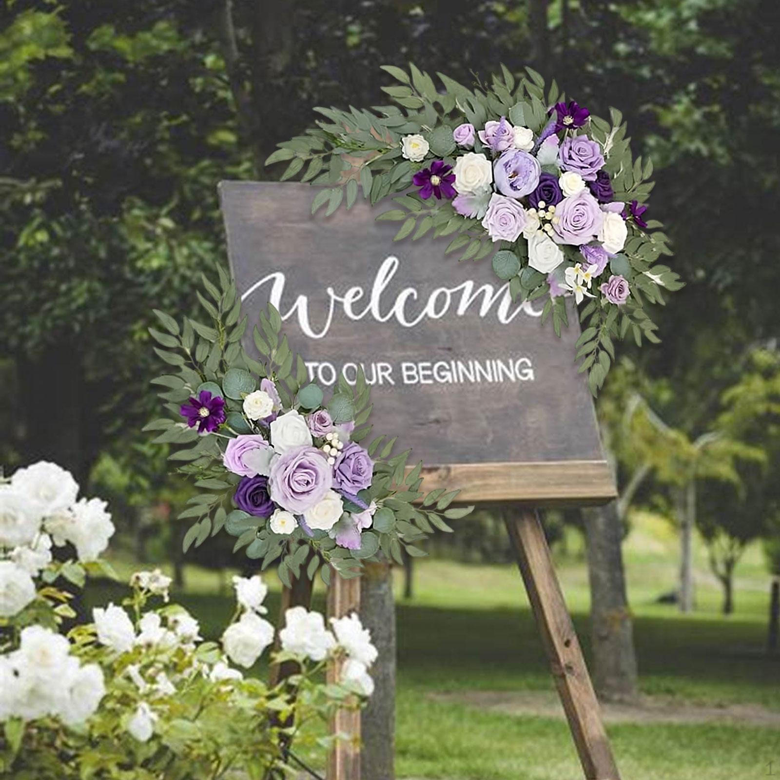 

2 шт. Свадебная арка цветы цветочная композиция декор искусственный цветок для стены Purple White