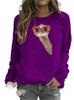 Women's Cartoon Animal Round Neck Hoodie