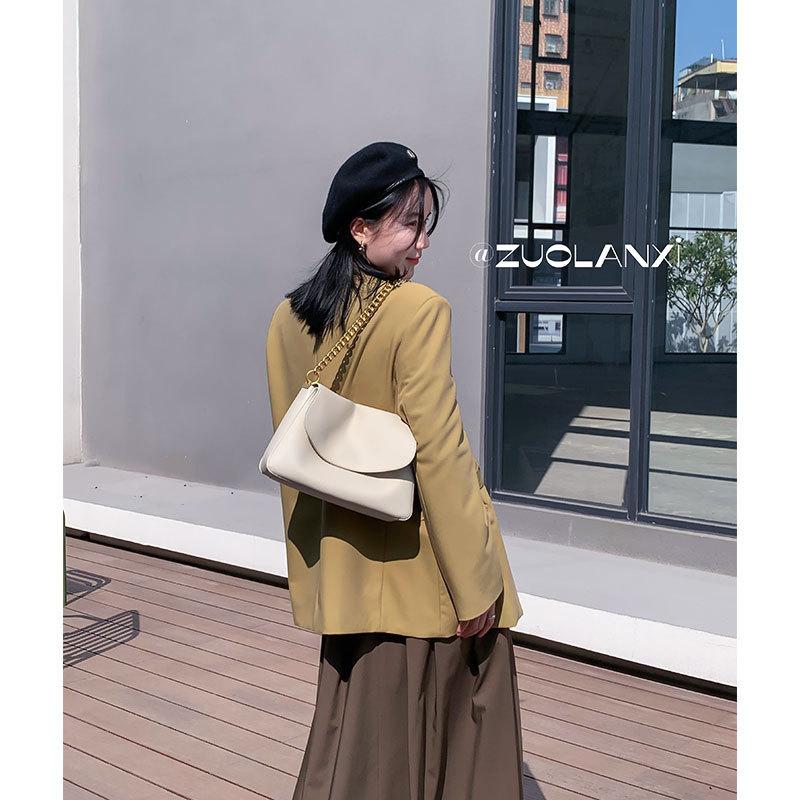 Metal chain handbag, first layer cowhide messenger bag, genuine leather bag, can be proofed and customized women's bag.