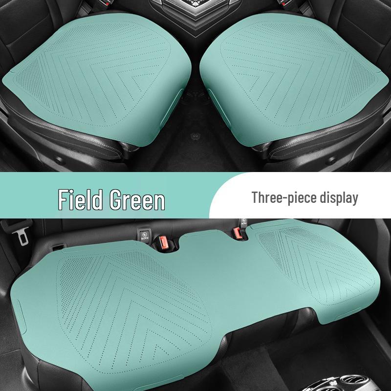 Universal Suede Car Seat Cushion Set - All-Season, Three-Piece, Summer-Ready, Thin Cushion with Lumbar Support.