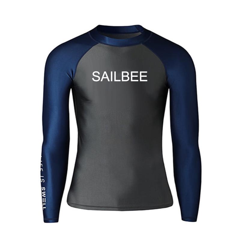 Men's Quick-Drying Long-Sleeve Wetsuit Set - Jellyfish Protection, Surf, Snorkel, Sun Protection, Fitness, Split Swim Trunks