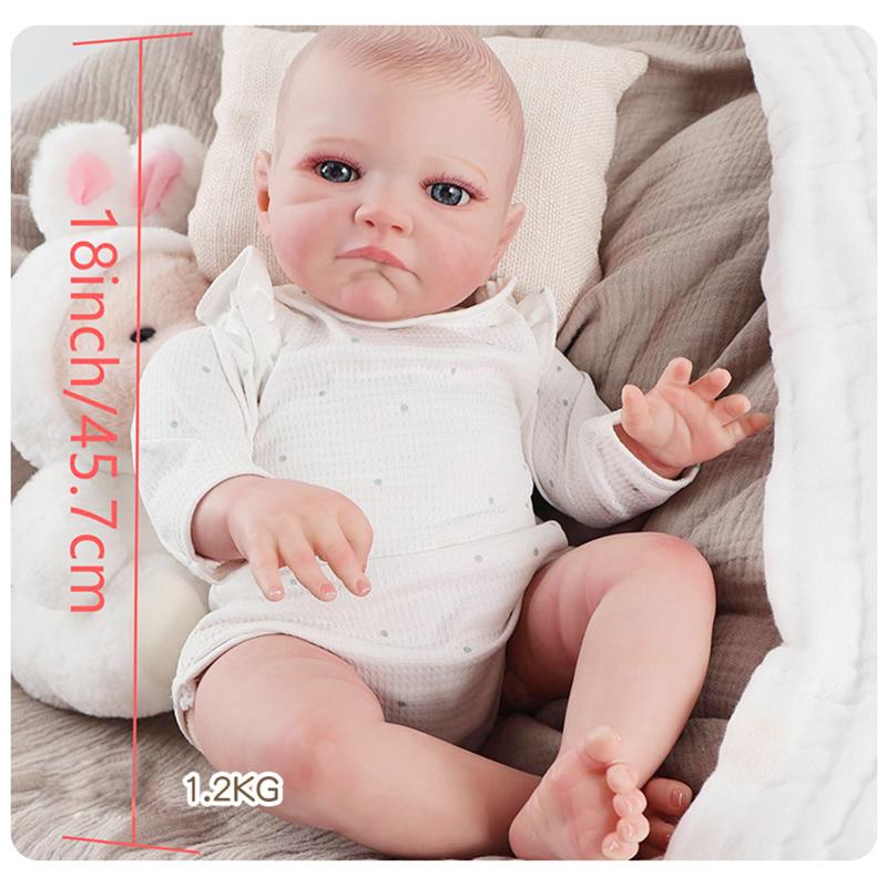 Baby Simulation Doll Exquisite Handmade Painted 3D Skin Rebirth Doll Holiday Gift
