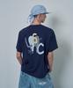 Lujeoseukeulleob Th Applique Logo Short Sleeve T-Shirt Navy