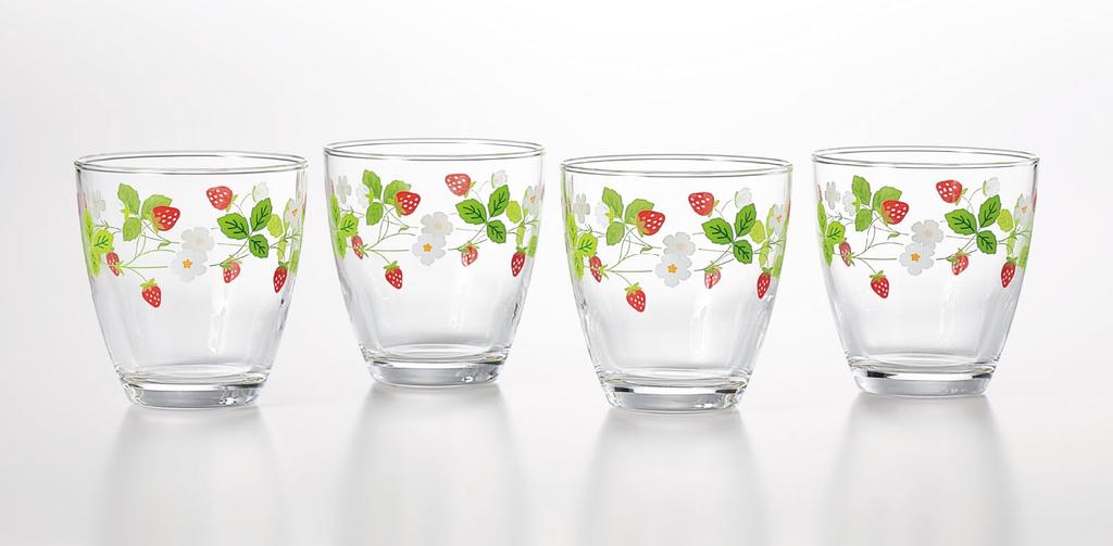 Toyo Sasaki Glass Decor Line Free Glass Set (Strawberry Pattern) G310-T307