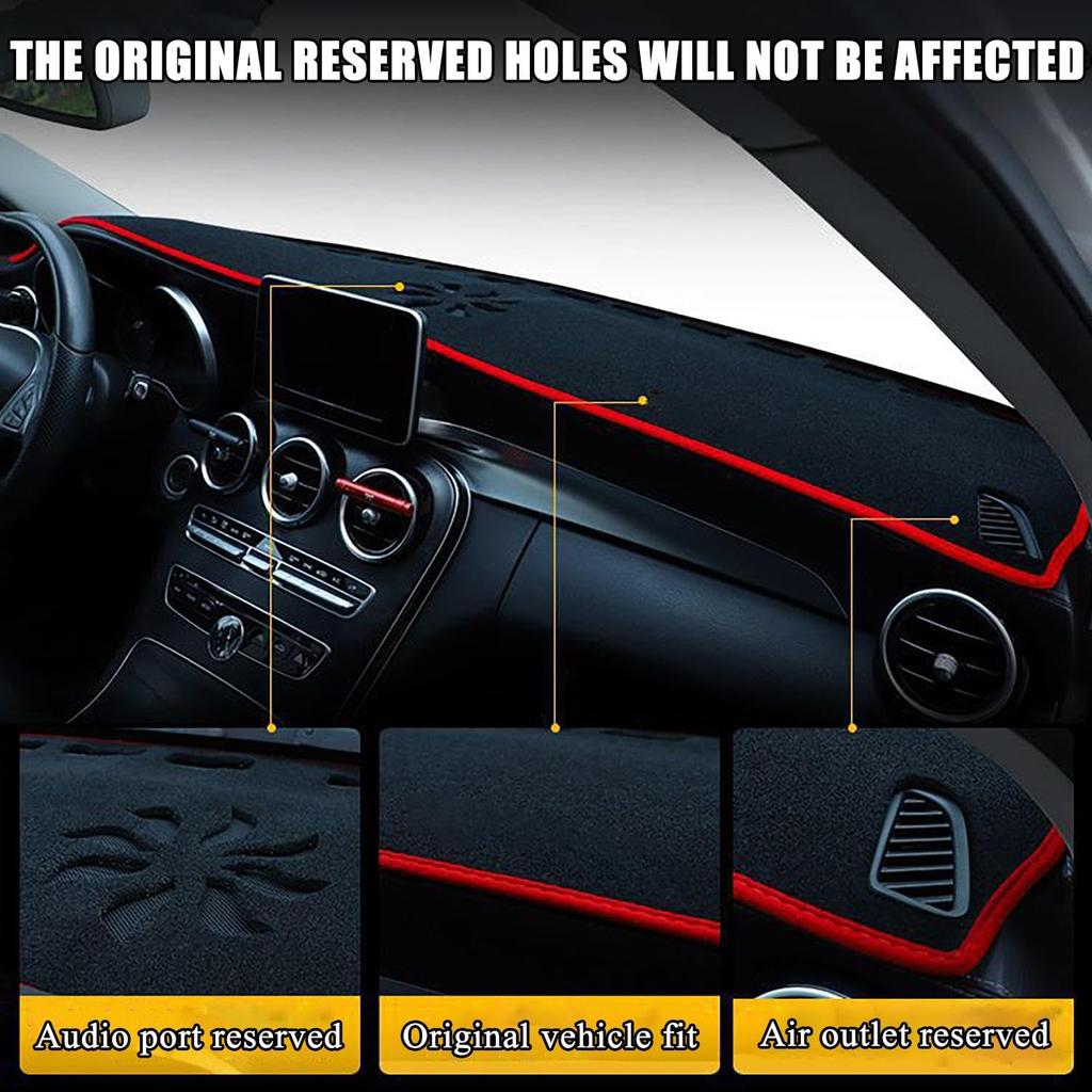 Compatible for Kia Soul III 2019-2025 LHD,Dash Cover,Non-Slip Dash Cover Mat,Black Dash Board Covers,Car Interior Accessories