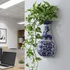 Antique Blue White Porcelain Wall Hanging Ceramic Vase Wall Hanging Vase  Living Room Decor
