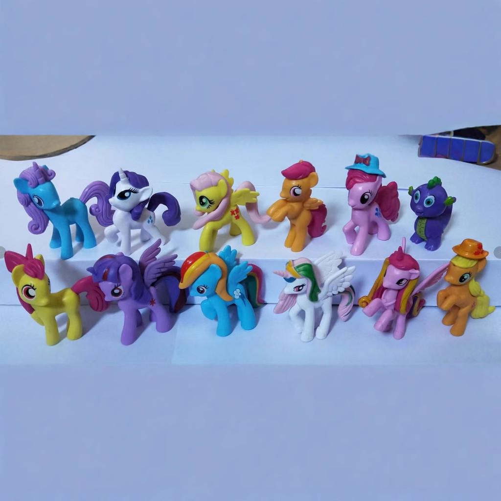 Little My Pony Twilight Sparkle Pinkie Pie Cartoon Character Model Ornament Set
