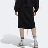 Adidas Originals Solid Color Logo Print Elastic Waist Tie Skirt Autumn Collection Women Bottoms Black HK5059