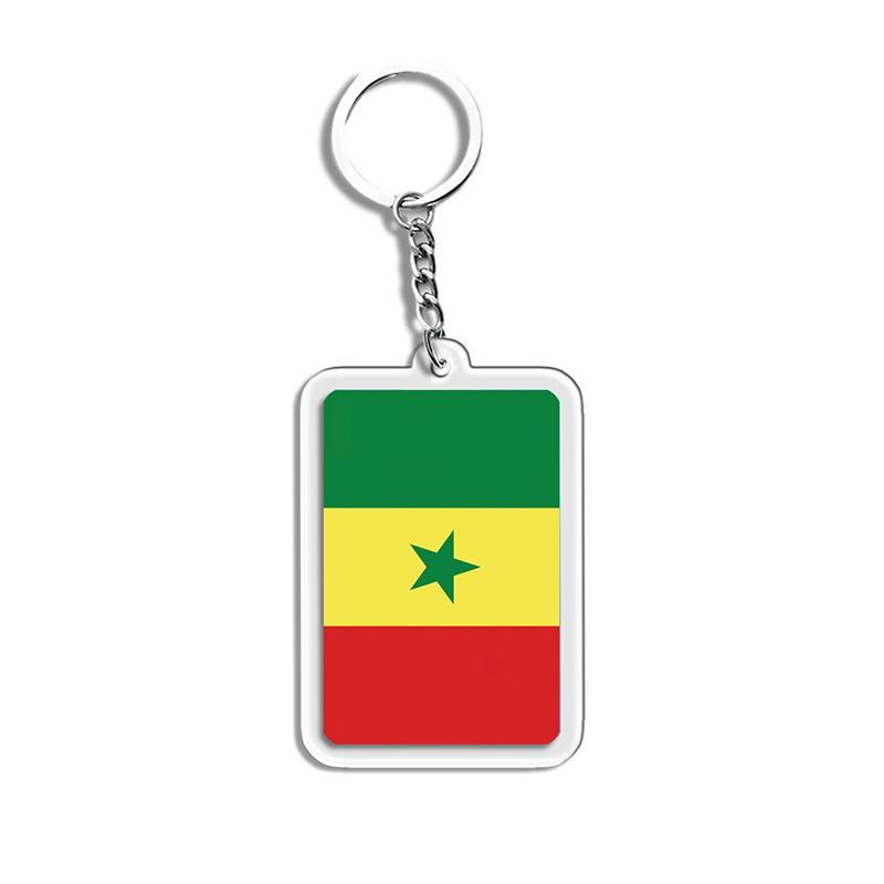 Acrylic Keychain Country Flags Collection United States Spain Russia France For Car Key Bag Gift Souvenir