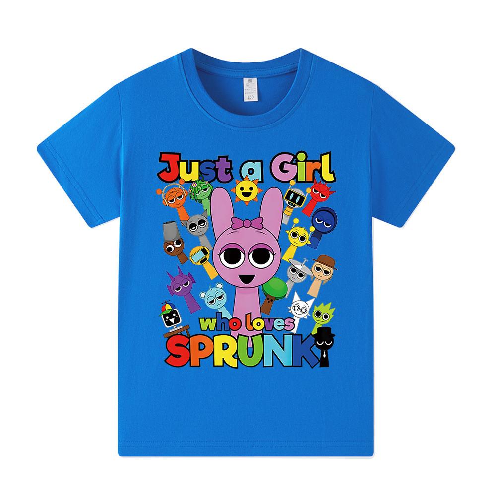 A1057 Kids Boys Girls Sprunki Casual Summer T-shirt