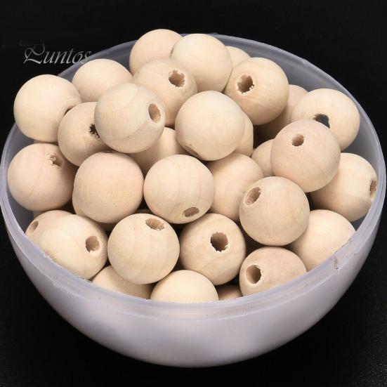 100Pcs 6/8/10/12/14mm Wooden Loose Beads for DIY Jewelry Earring Bracelet Craft